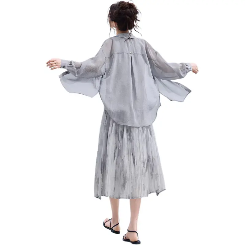 Mo Han Yi Mei Shirts Women's Gray-0