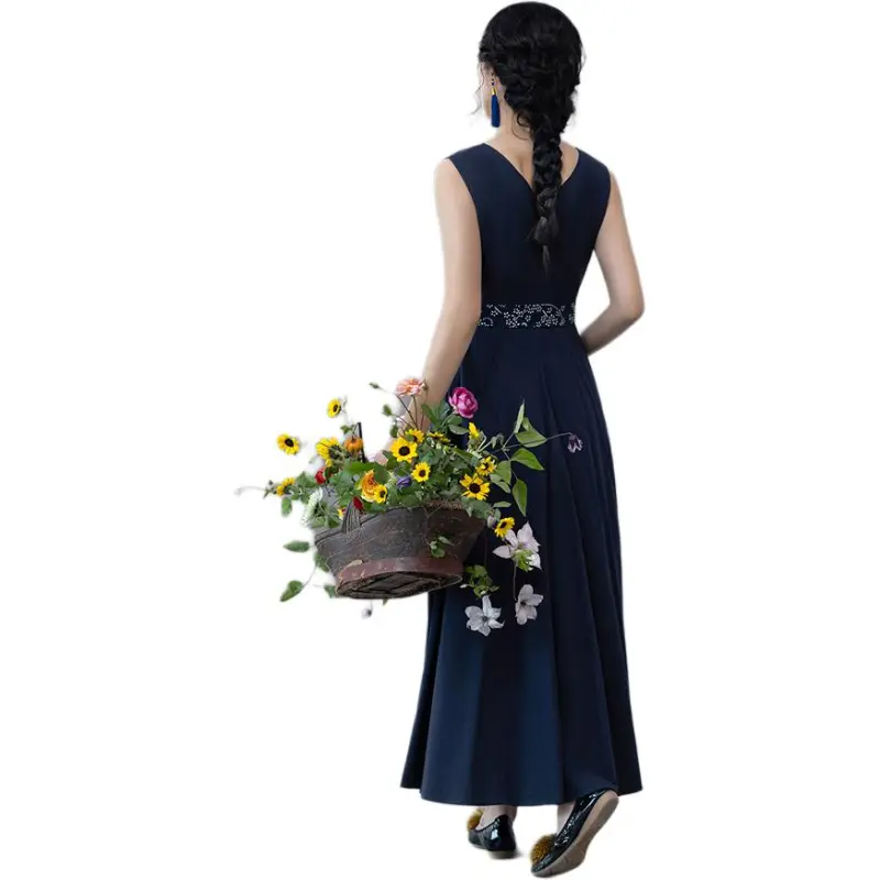 A LIFE ON THE LEFT Sleeveless Dress Women's Navy Blue-2