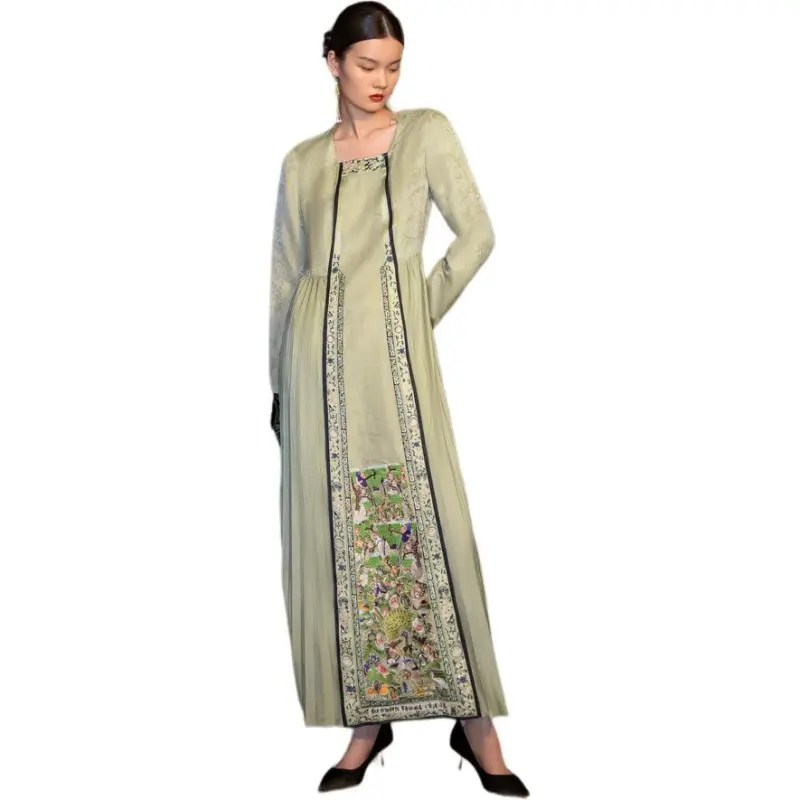 A LIFE ON THE LEFT Long Sleeved Dress Women's Tea Wash Green-1