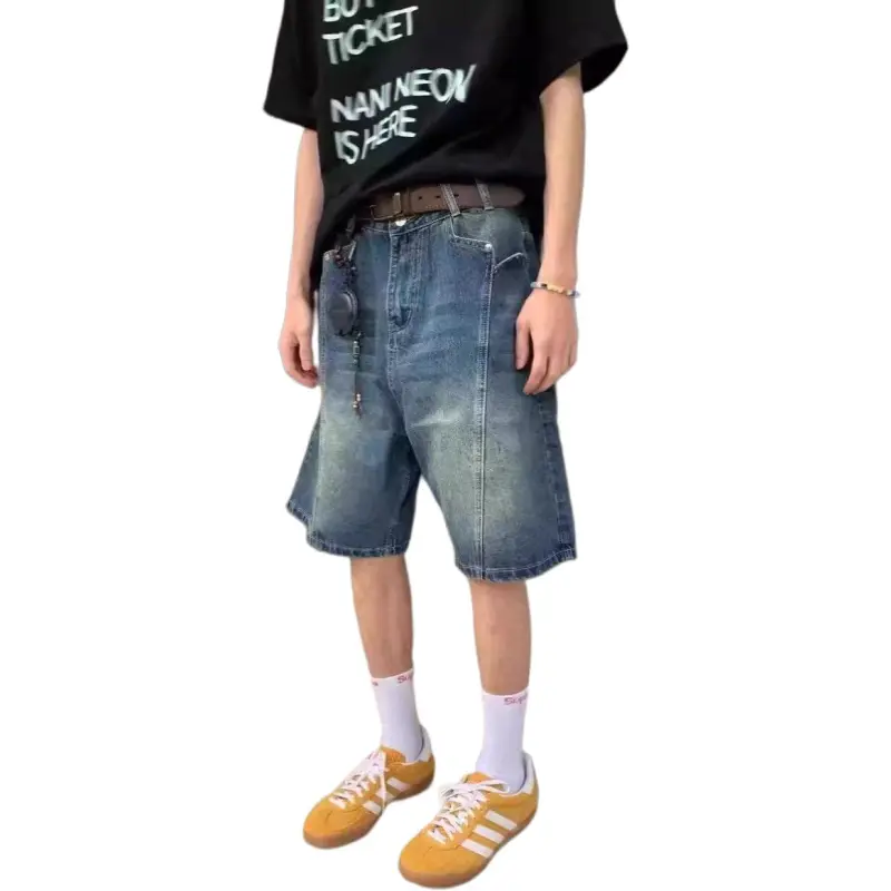 KVIV Denim Shorts Men Vintage Blue -4
