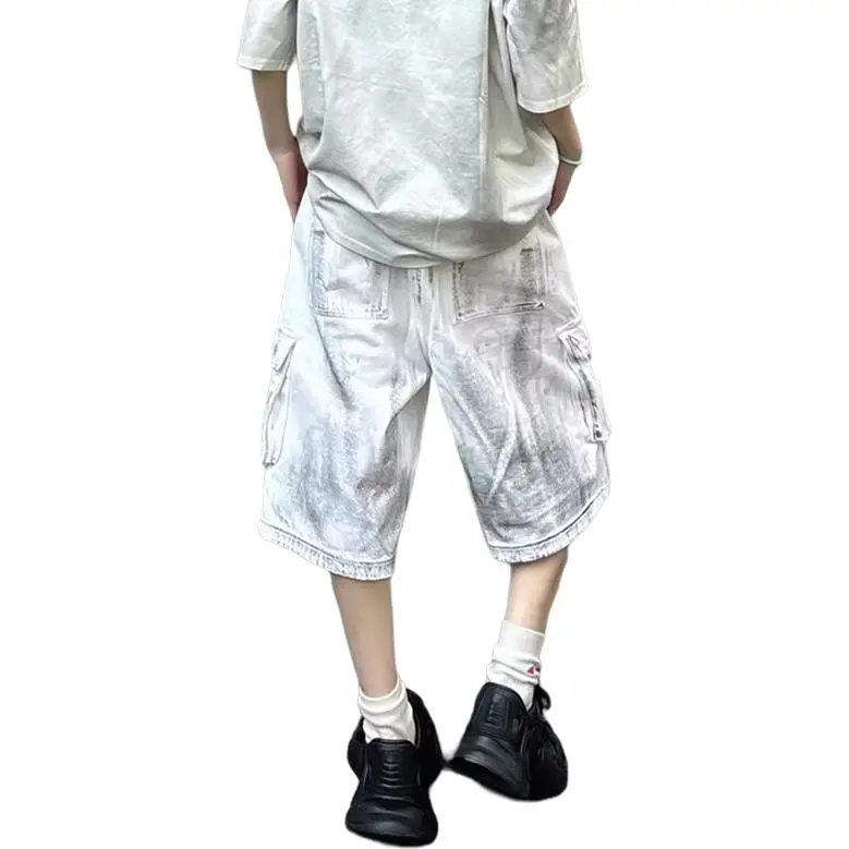 Weles Denim Shorts Unisex White-4