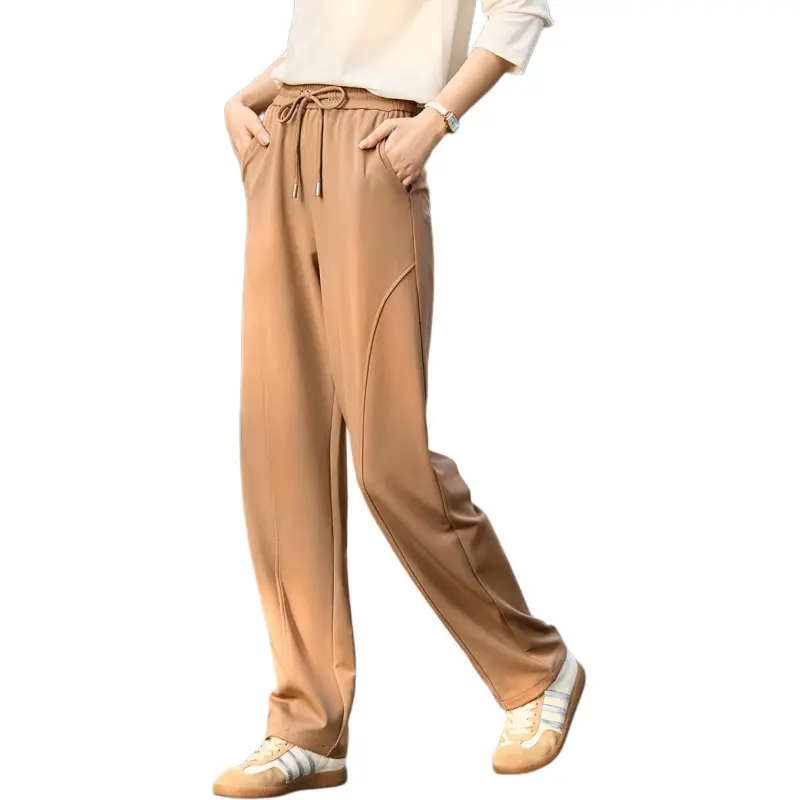 Mo Han Yi Mei Casual Pants Women's Coffee-3