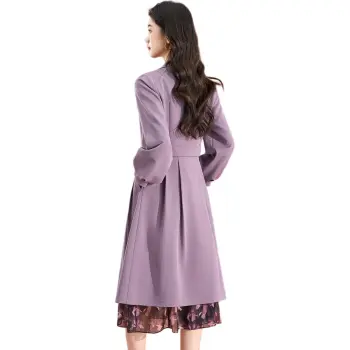Mylan Spring, Fall Trench Coat Women's Purple