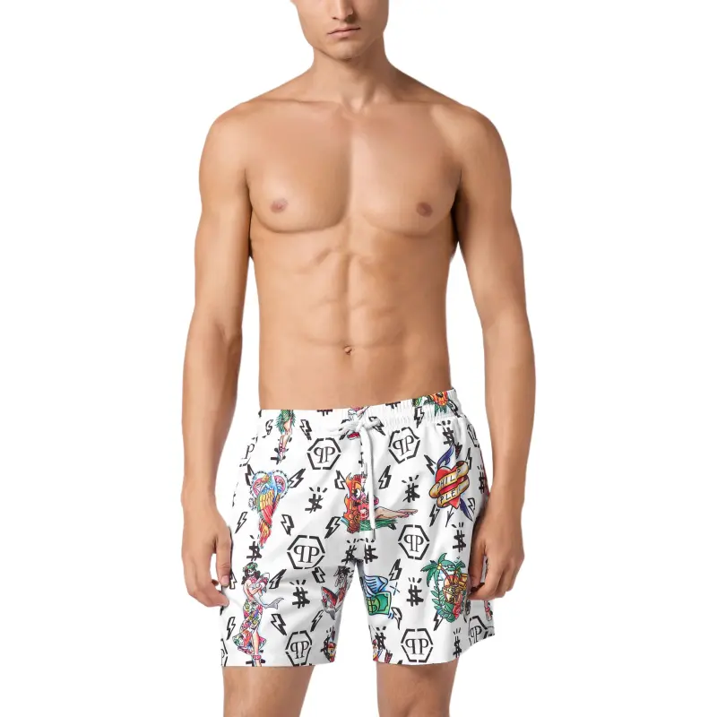 PHILIPP PLEIN Graphic print Swim Shorts-1
