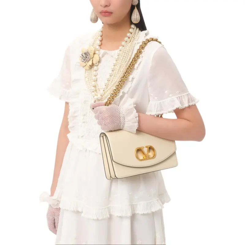 Valentino SS25 Short Sleeved Dress Women's White-6