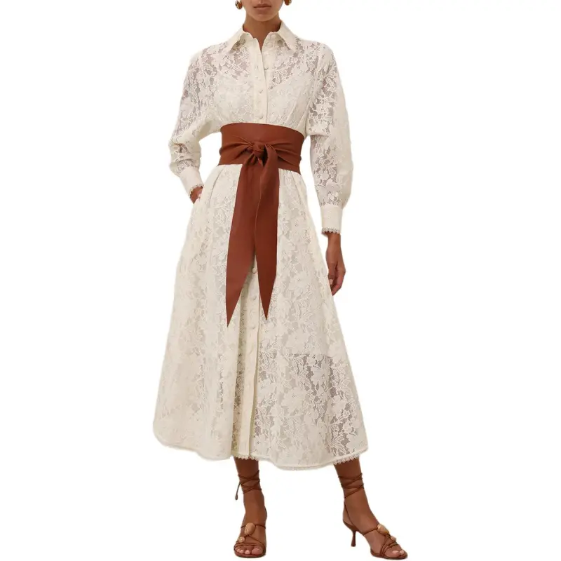 Zimmermann SS25 Long Sleeved Dress Women's Cream-3