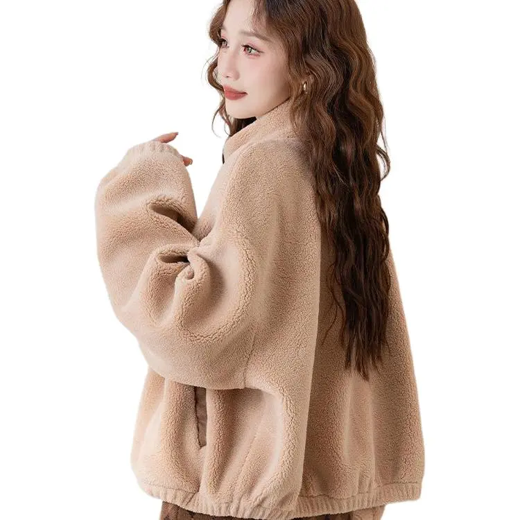 Tonlion Velvet feel Coat Women's Khaki-0