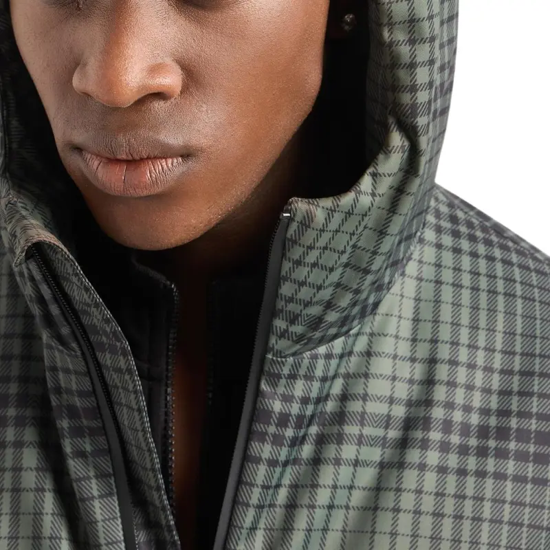 EMPORIO ARMANI Checkered Hooded Jacket-4