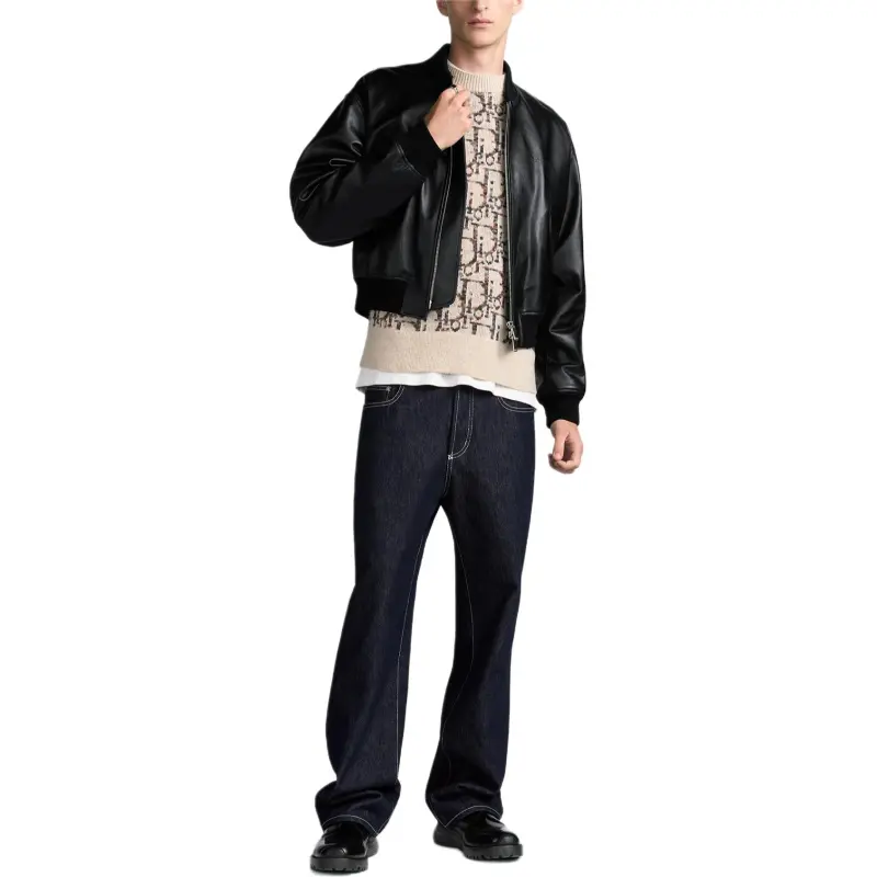 DIOR SS25 Leather Jacket Men's Black-2