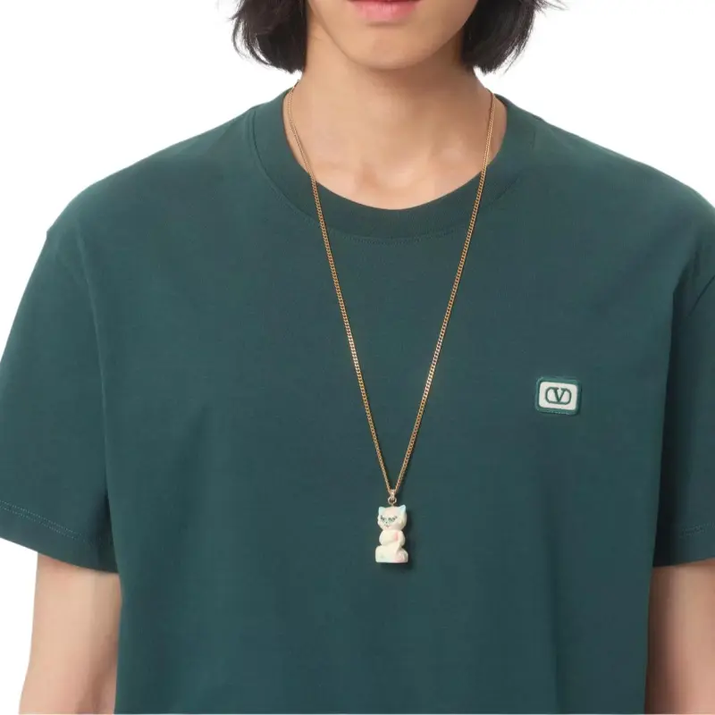 Valentino Vlogo SS25 T Shirt Men's Dark Green-5