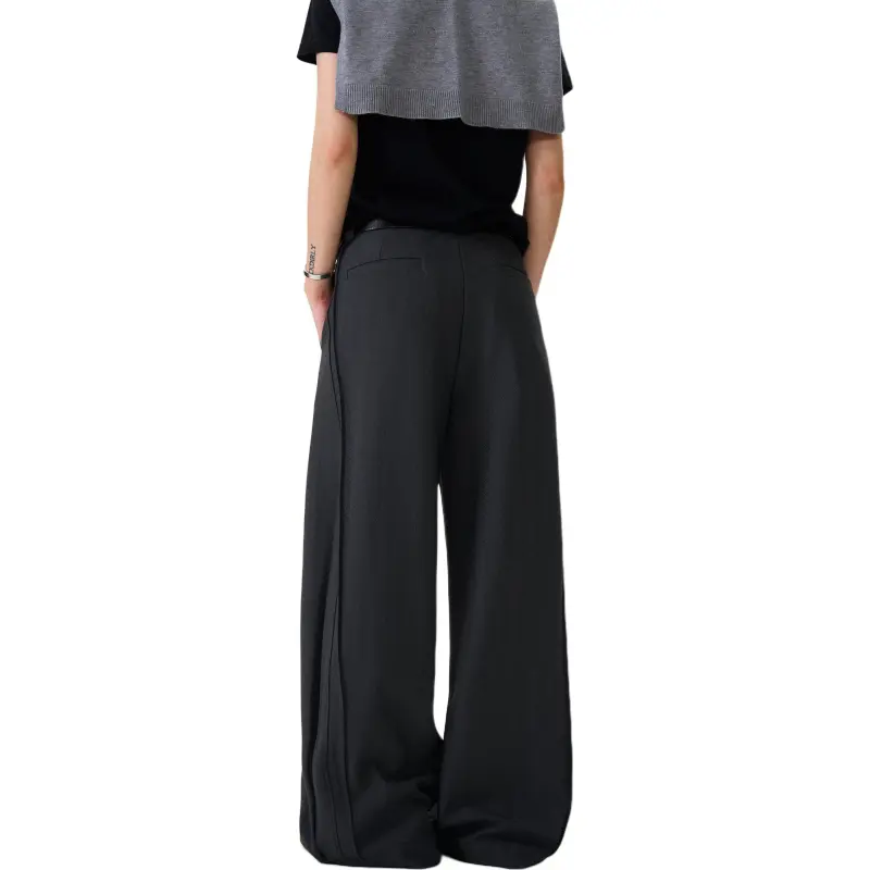 MAD WITCH Draped Double Pleat Casual Suit Pants, Loose Fit, Straight Fit, CleanFit, Wide Leg Casual Pants Unisex-2