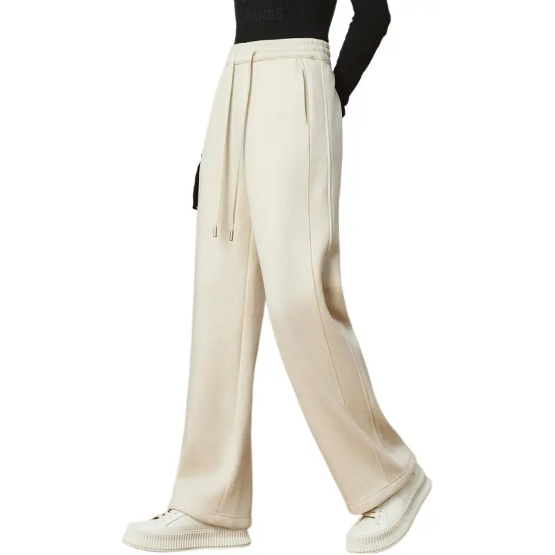 FENHONGMALI Casual Pants Women's Beige-2
