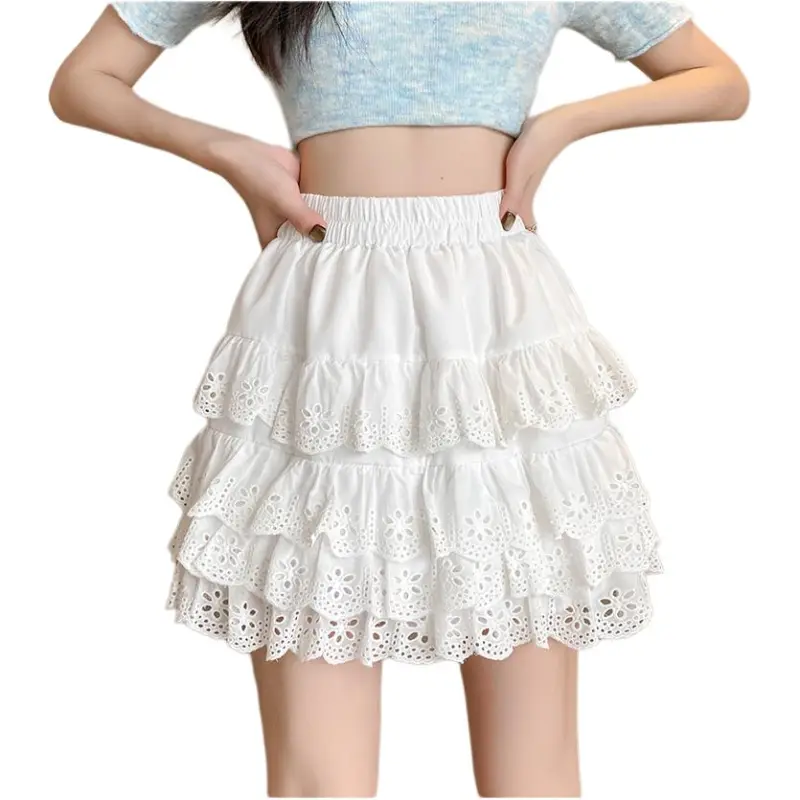 GOSO Casual Short Skirts Women's White-2