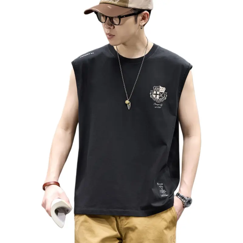 BUYDAUL Tank Tops Men Black-1