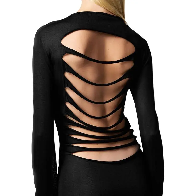 VERSACE Semi-sheer Long-sleeve Dress-1