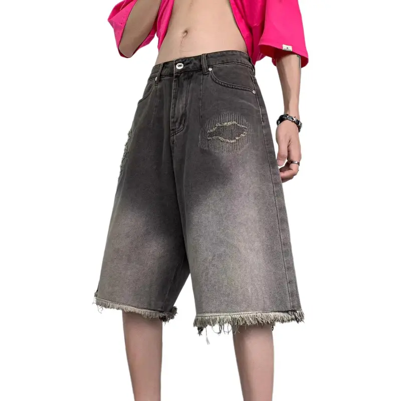 KVIV Denim Shorts Men Black -2