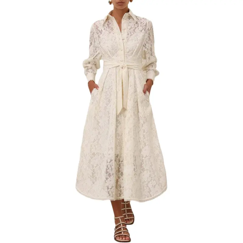 Zimmermann SS25 Long Sleeved Dress Women's Cream-2