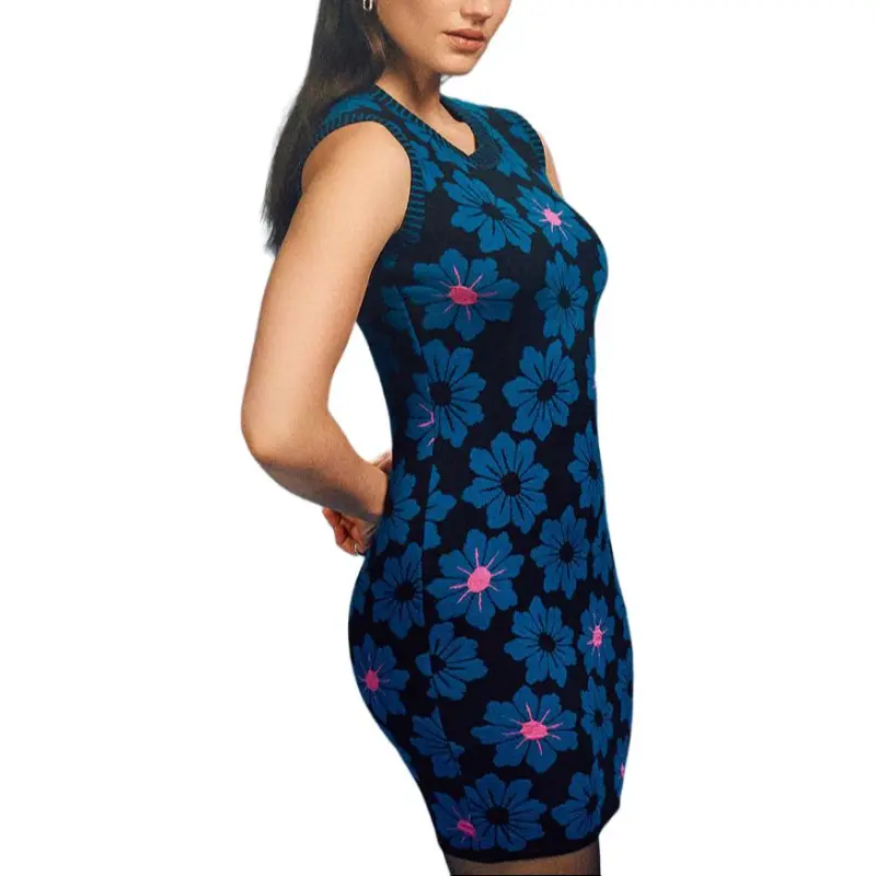 Diane Von Furstenberg Sleeveless Dress Women's Blue-5