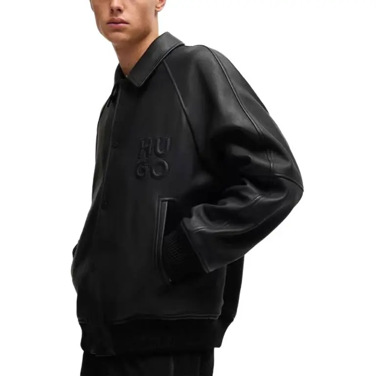 HUGO BOSS FW24 Leather Jacket Men's Black-3