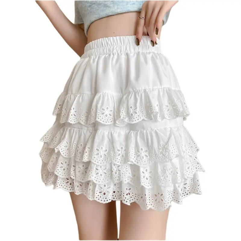 GOSO Casual Short Skirts Women's White-5