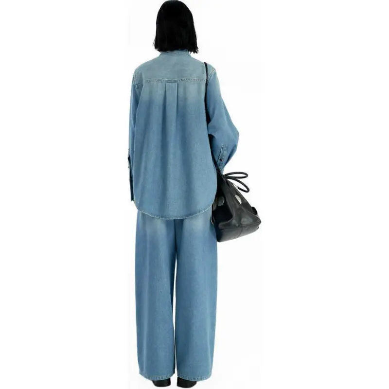 III VIVINIKO Denim Jacket Women's Medium Blue-1
