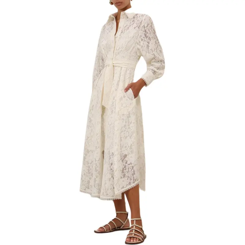 Zimmermann SS25 Long Sleeved Dress Women's Cream-5