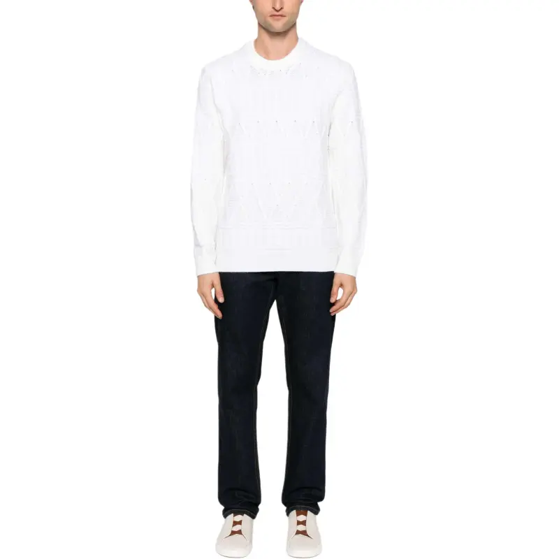 Ermenegildo Zegna Crewneck Cable Knit Jumper-1