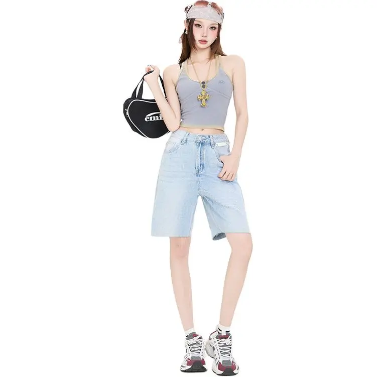 Kazakhstan Denim Shorts Women's-2