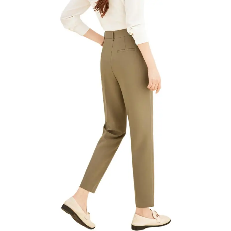 Mo Han Yi Mei Casual Pants Women's Dark Khaki-1
