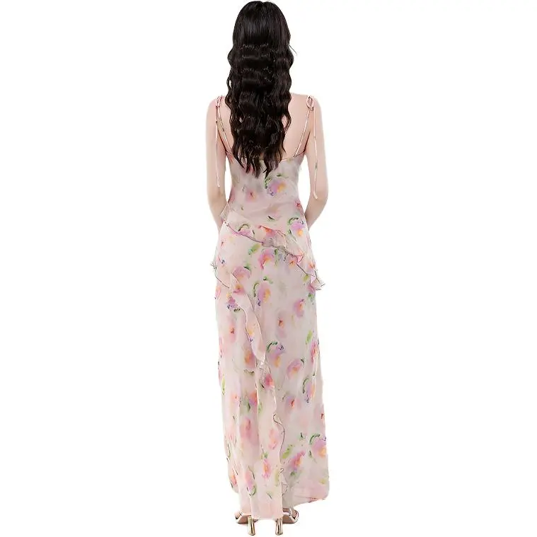 Mu Xiao Xin Slip Dresses Women's Pink Purple-1
