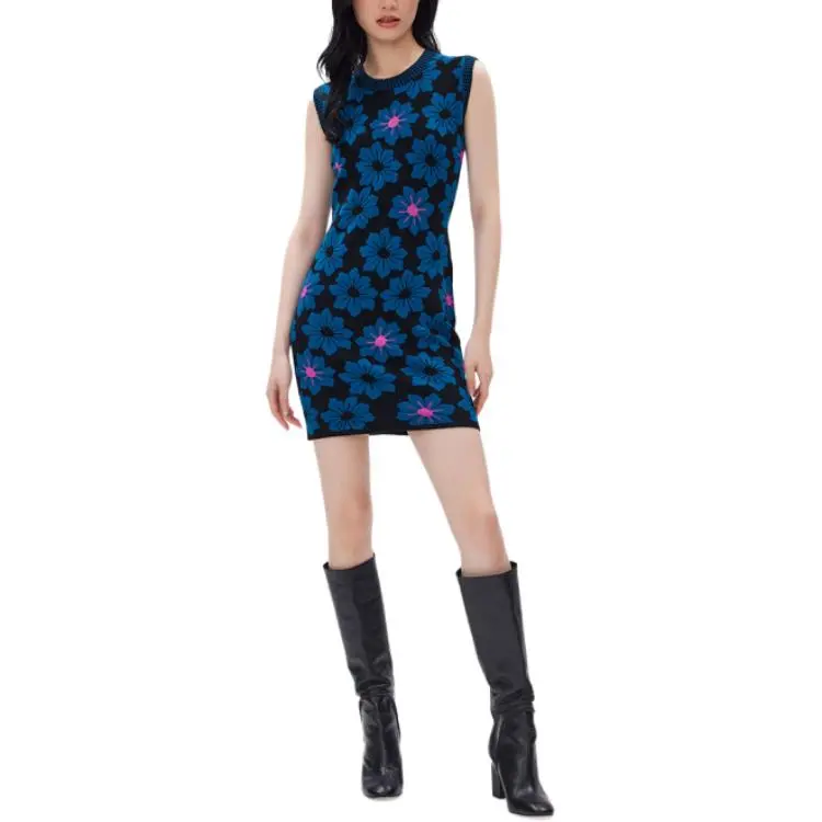 Diane Von Furstenberg Sleeveless Dress Women's Blue-2