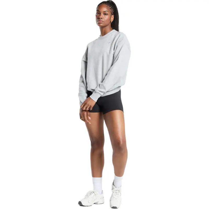 GYMSHARK Rest Day Sweats Oversized Crew Sweatshirt Women's Light Gray Core Heather Gray-1