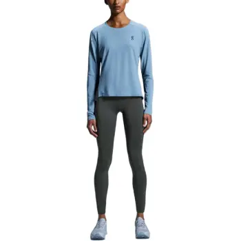 On Performance T Shirt Women's Light Gray Blue/Solar Black