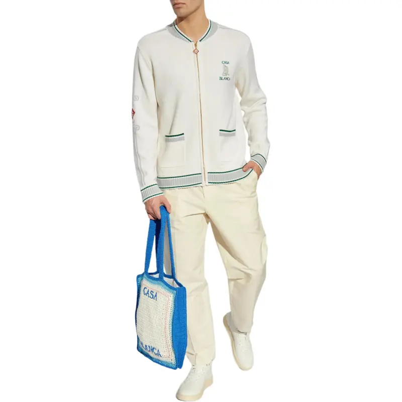 CASABLANCA Logo Patch Knitted Cardigan-3
