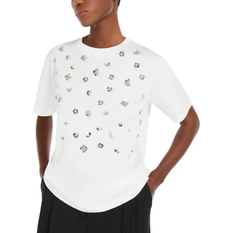 WEEKEND MaxMara Cabina Sequin Embellished Crewneck T Shirt-2