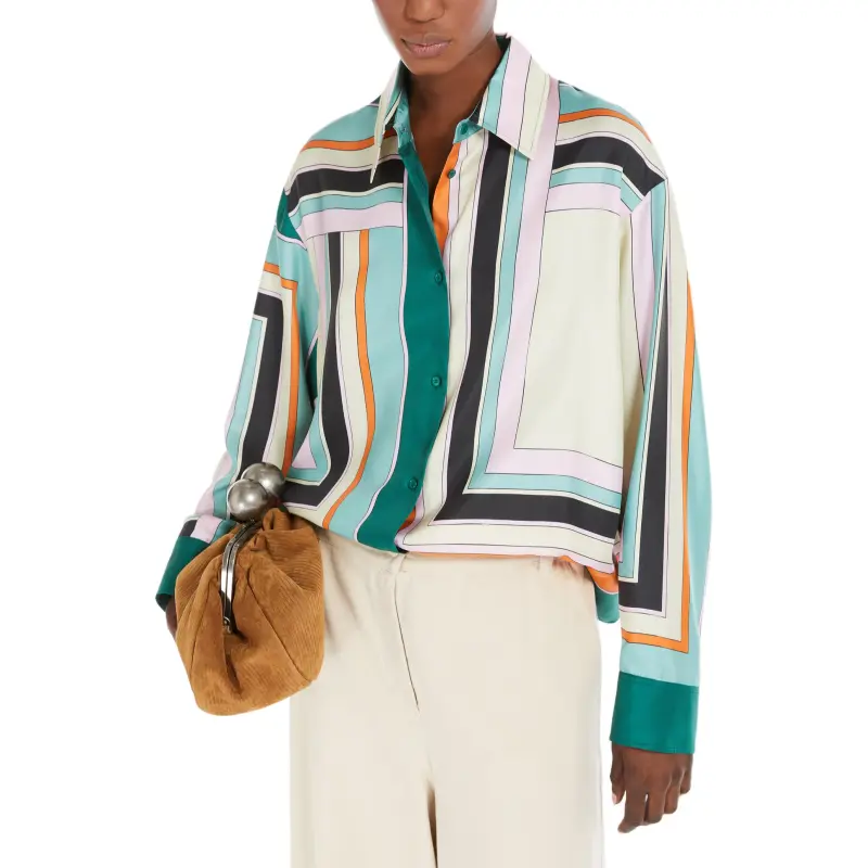 WEEKEND MaxMara Graphic Printed Button Up Shirt-4