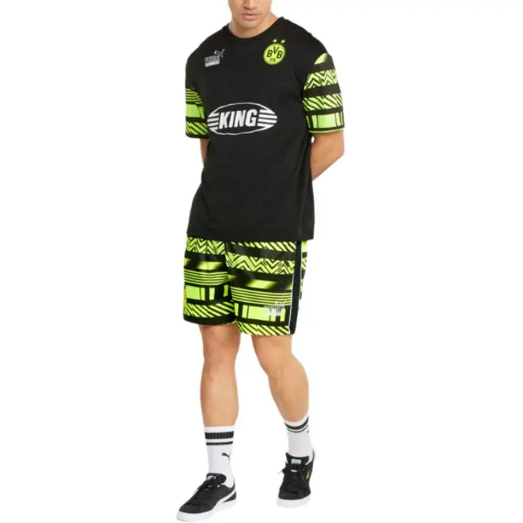 PUMA BVB Casual Shorts Men's Black Green-4