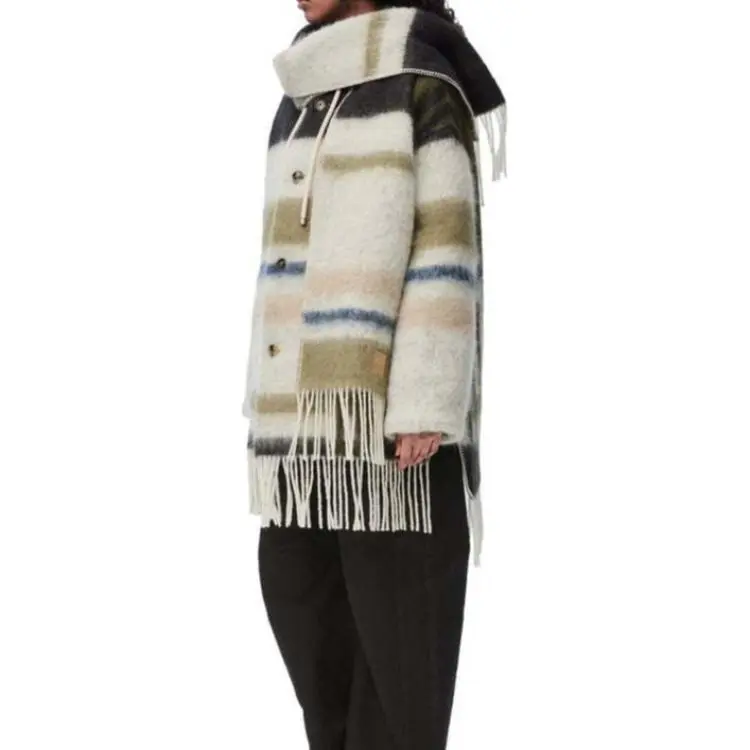 LOEWE SS25 Coats Women's Black White-3