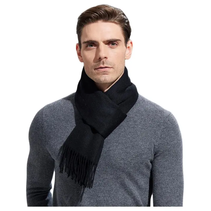 H YXIANG Cashmere Scarves Men's-13