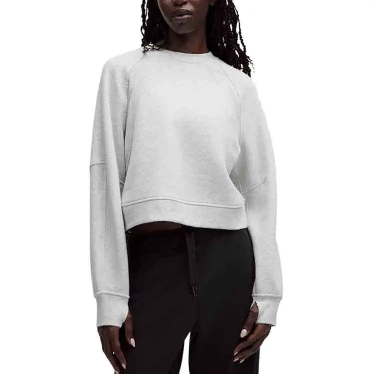 Lululemon Sweatshirt Women's Light Gray With A Hint Of Mixed Colors-1