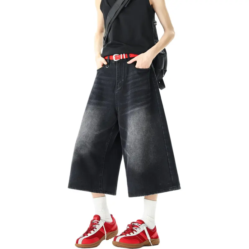 DEAR BETSY Denim Shorts Unisex Washed Black-1