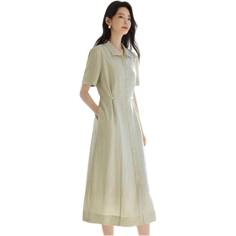 IHIMI Short Sleeved Dress Women's Grass Green-1