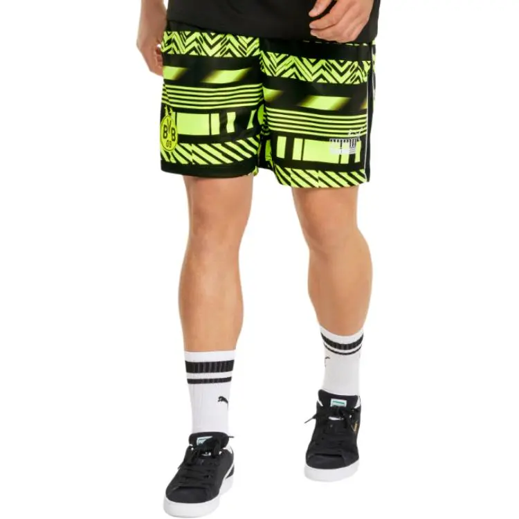 PUMA BVB Casual Shorts Men's Black Green-2
