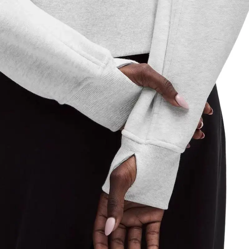 Lululemon Sweatshirt Women's Light Gray With A Hint Of Mixed Colors-3