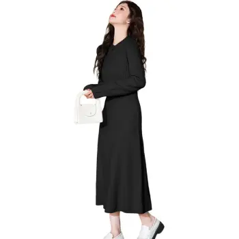 Tonlion Long Sleeved Dresses Women's Black