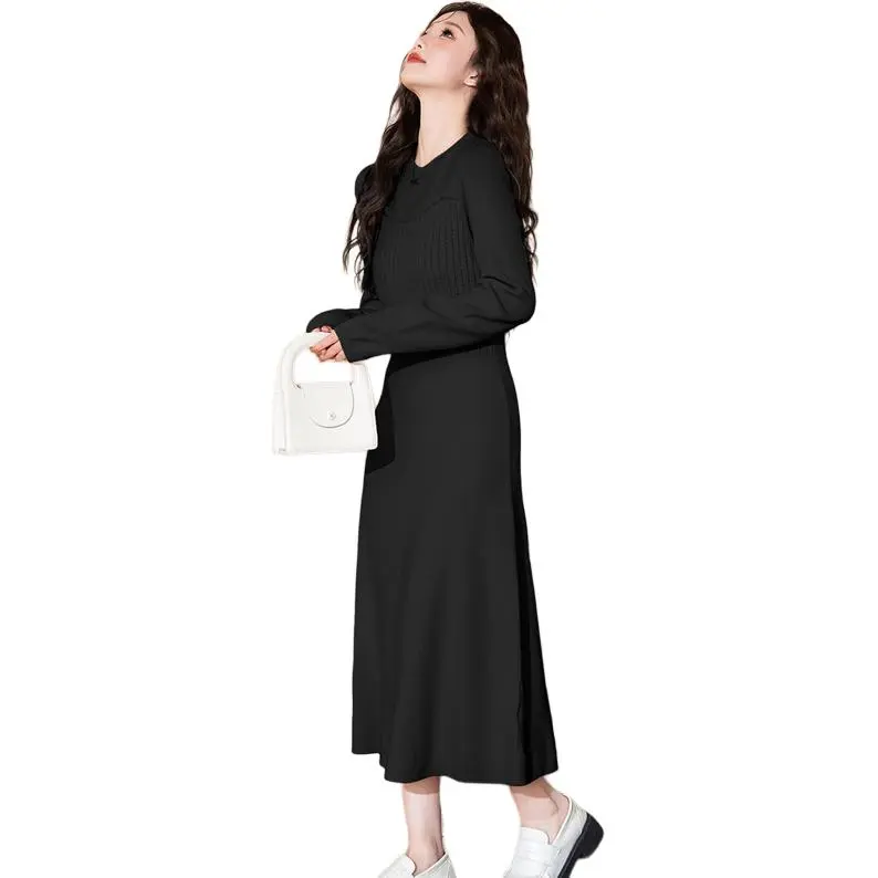 Tonlion Long Sleeved Dresses Women's Black-0