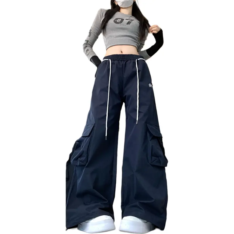 Mu Xiao Xin Casual Pants Women's Navy Blue-4