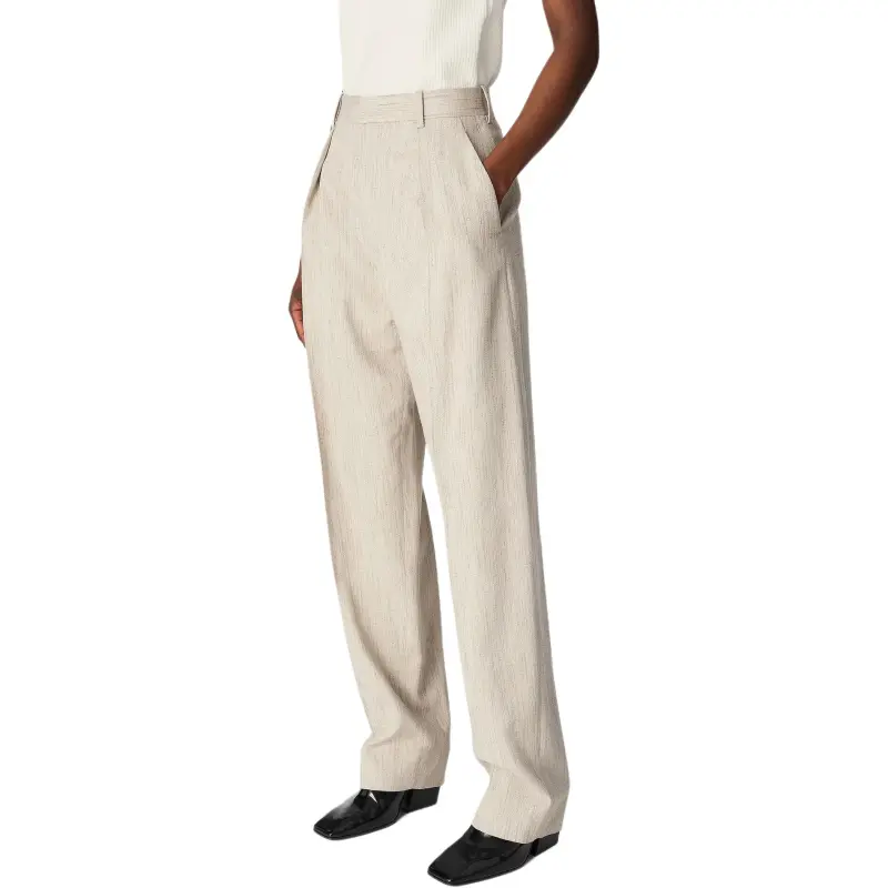 Bottega Veneta SS25 Casual Pants Women's Beige-3