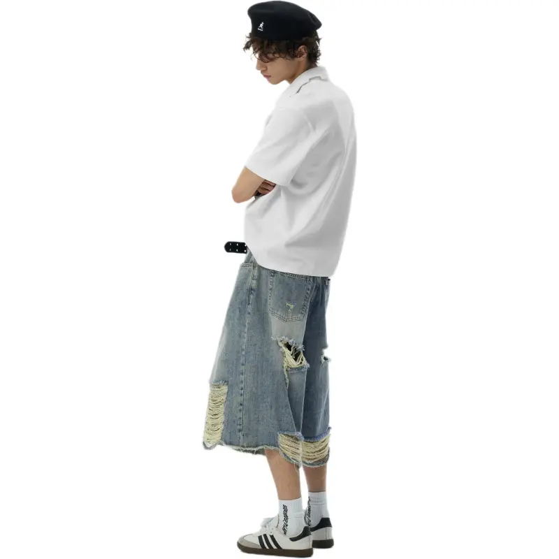 JHYQ Denim Shorts Unisex Blue-2