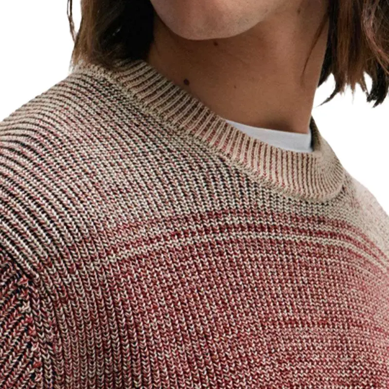 HUGO BOSS Cotton Blend Regular Fit Sweater With Degradé Knit Sweater Men's Red-4